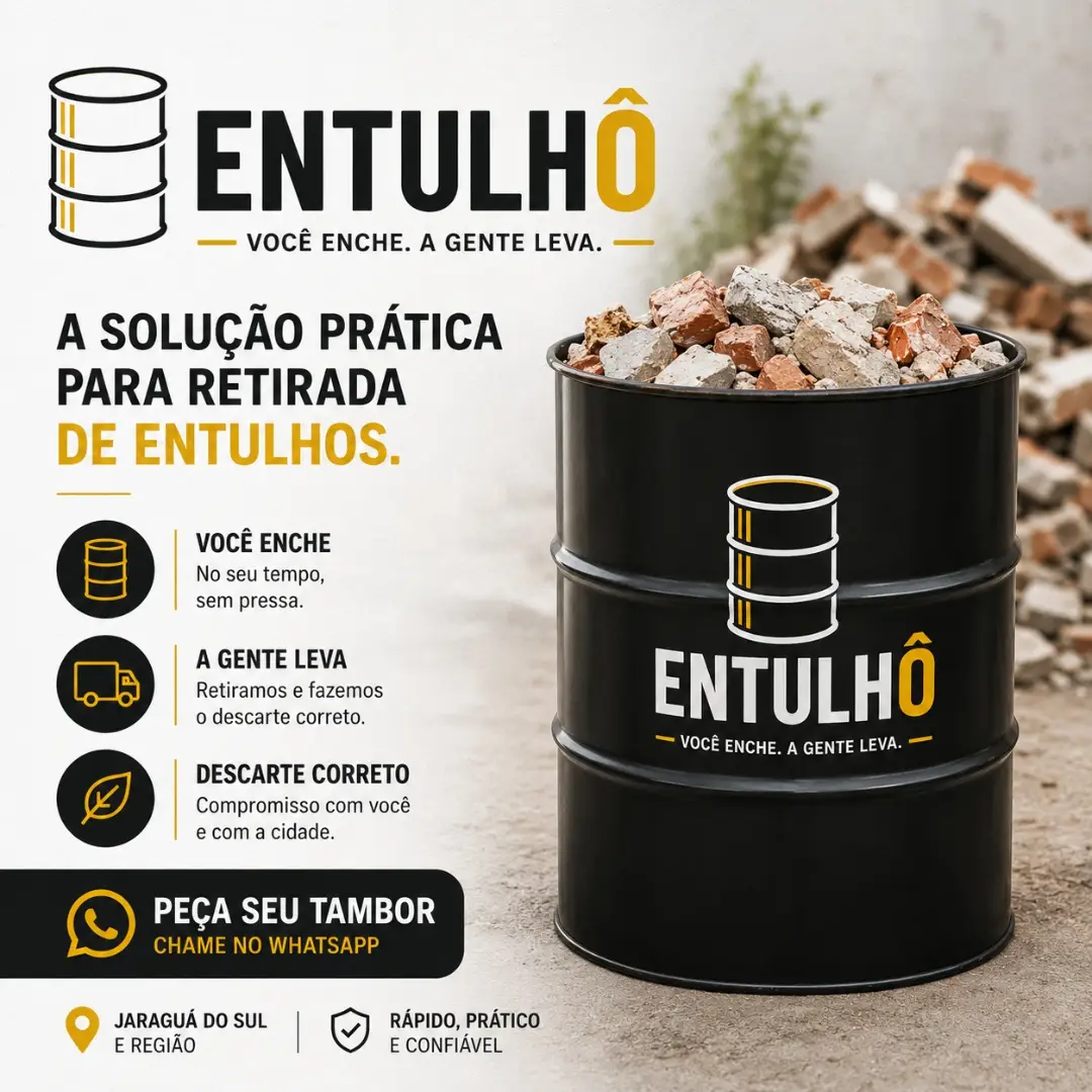 Imagem relacionada à entrega do tambor para entulho.